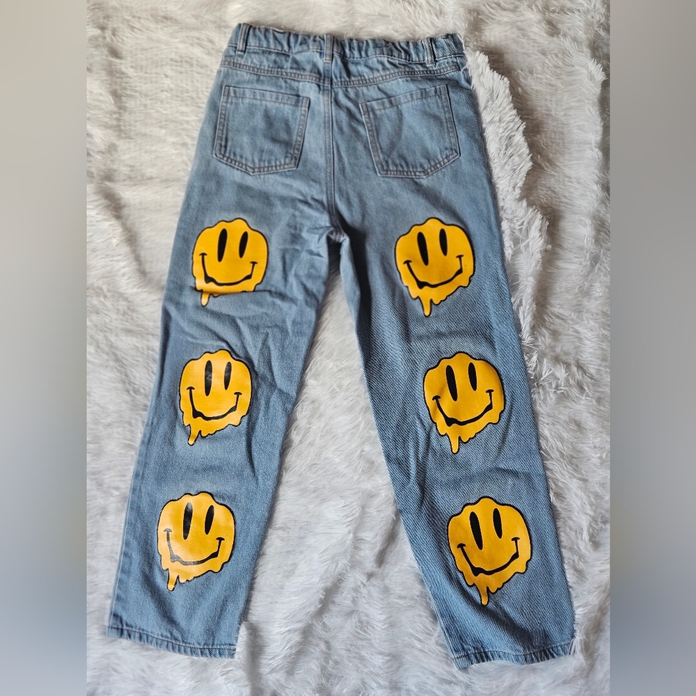 Blue Jeans with Yellow Smiley Faces
